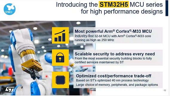Werbebanner für STM32H5 MCU Serie