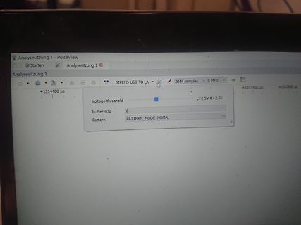 Abfotografierter Bildschirm einer PulseView Software