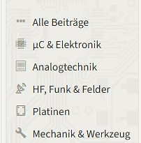 Menüauswahl eines Forums