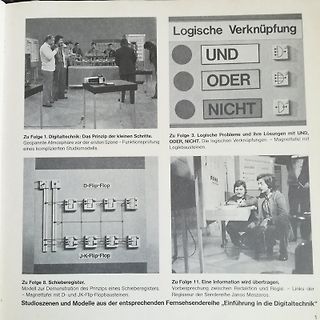 Collage aus Szenen einer Fernsehserie über Digitaltechnik