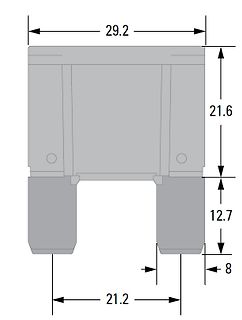 Technische Zeichnung mit Bemaßungen eines Bauteils