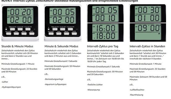 Einstellungen eines Zeitschaltuhr-Modus