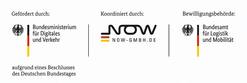 Logos von Bundesministerium, NOW-GmbH und Bundesamt