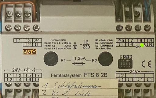 Beschriftung eines Ferntastsystems FTS 8-2B