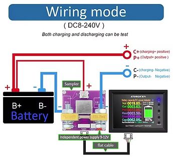 Verdrahtungsschema eines Batteriekapazitätstesters