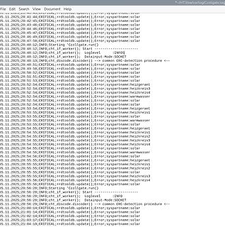Logdatei eines Software-Updates