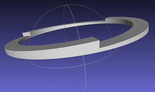 3D-CAD-Modell eines Ringes mit Hilfskugel