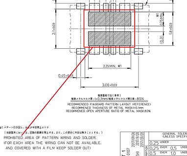 Technische Zeichnung eines PCB-Layout-Ausschnitts
