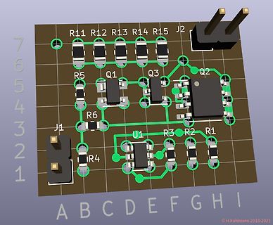 CAD-Ansicht eines Leiterplatten-Layouts