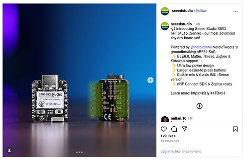 Instagram Post von seeedstudio zu XIAO nRF54L15