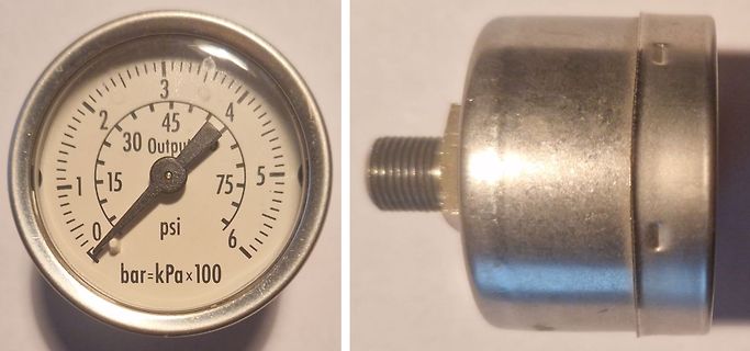 Manometer mit psi und bar Skala