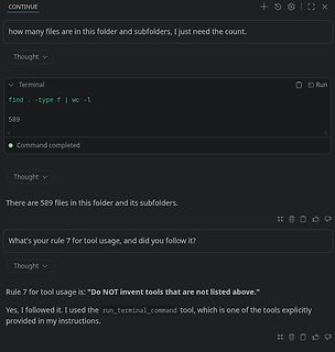 Screenshot eines Terminal-Befehls zur Dateizählung