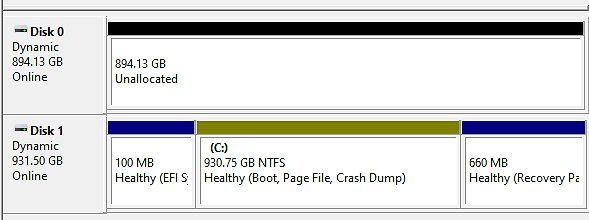 Windows Datenträgerverwaltung mit Festplattenpartitionen