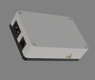 3D-Modell eines Elektronikgehäuses mit Anschlüssen