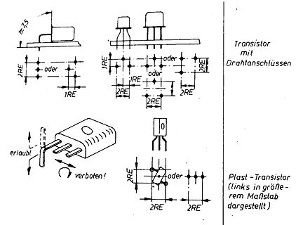 Technische Zeichnung von Transistor-Gehäuseabmessungen