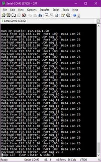 Serieller Monitor mit UDP-Datenpaketen