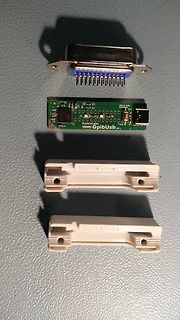 XyphroLabs Gpibusb Leiterplatte mit Gehäuseteilen