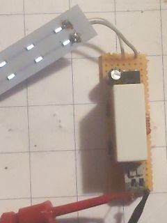 Aufbau mit Lochrasterplatine und LED-Leiste
