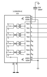 Schaltplan eines Transformator-Moduls mit LEDs