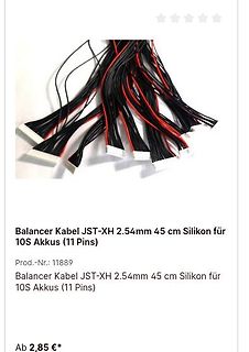 Balancer Kabel JST-XH für 10S Akkus