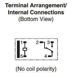 Terminal-Anordnung und interne Verbindungen eines Relais