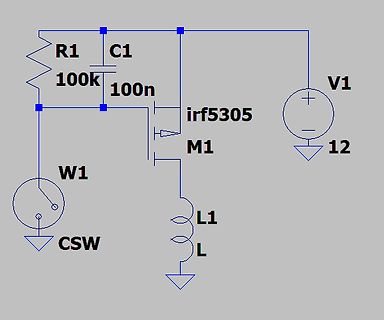 Schaltplan mit MOSFET und LC-Filter