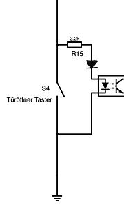 Schaltplan mit Türöffner Taster und LED