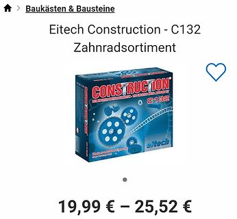 Eitech Construction Zahnradsortiment Produktverpackung