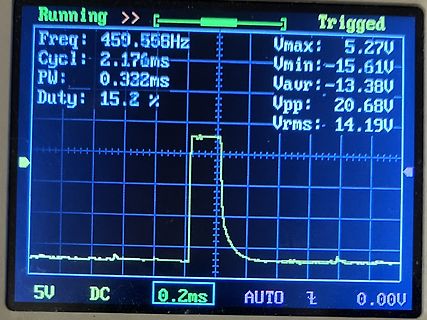 Oszilloskop Messwert eines Impulses