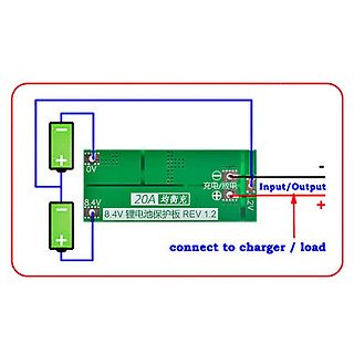 Schaltplan einer 8.4V Lithium-Batterie-Schutzplatine