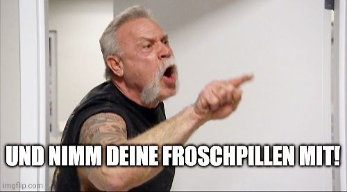 Wütender Mann zeigt mit dem Finger