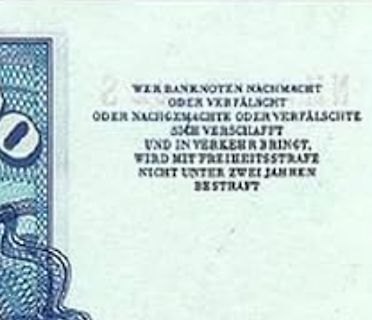 Text auf einer Banknote