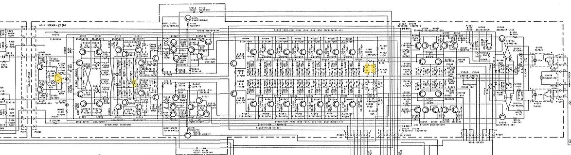 Elektronischer Schaltplan mit Transistoren und Widerständen