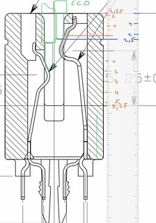 Technische Zeichnung eines Bauteils mit Maßangaben