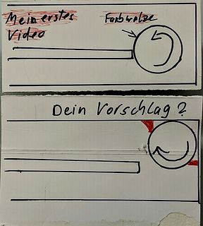 Handgezeichnete Skizze auf weißem Karton