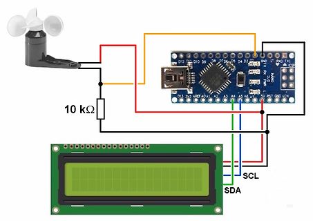 Schaltplan mit Arduino Nano, LCD und Motor