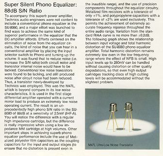 Werbetext und Foto eines Technics M47L Transistors