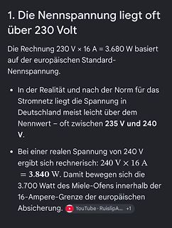 Text über Nennspannung und Leistungsberechnung
