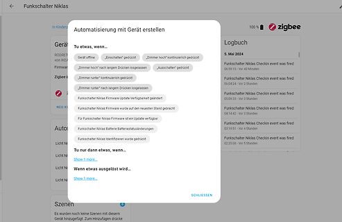 Screenshot einer Automatisierungs-Software mit Dialogfenster