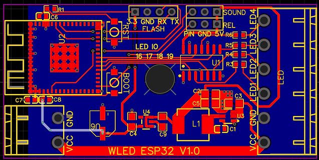 PCB-Layout einer ESP32-Leiterplatte