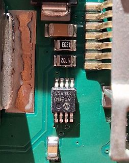 Nahaufnahme einer Leiterplatte mit SMD-Bauteilen