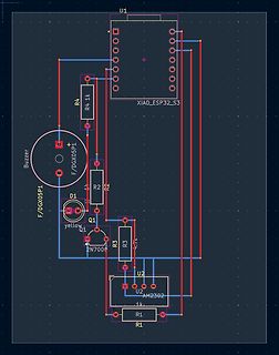 Schaltplan mit XIAO_ESP32_S3, Buzzer und AM2302