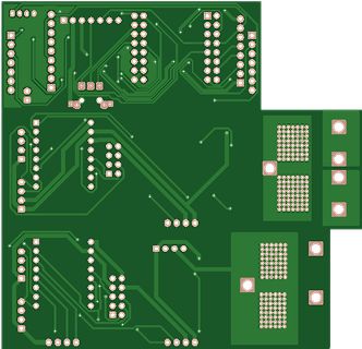 CAD-Ansicht eines Leiterplatten-Layouts