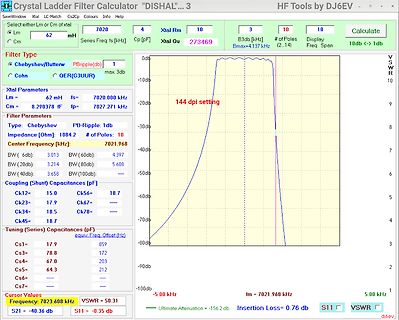 Crystal Ladder Filter Calculator Software