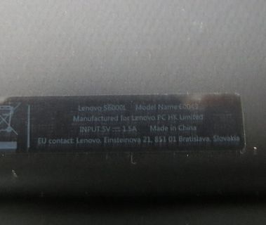 Typenschild eines Lenovo Netzteils