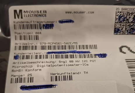 Mouser Electronics Versandetikett