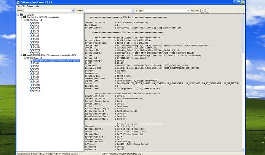 Screenshot des USB Device Tree Viewers