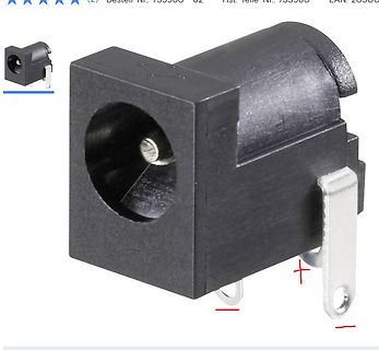 DC-Power-Buchse mit Durchsteckmontage