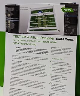 Werbeplakat für TEST-OK Modul und Altium Designer