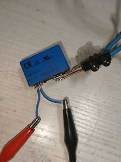 Messaufbau mit LAS 50-TP Modul und Krokodilklemmen
